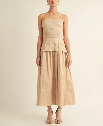 Arose Studio, Inc Women's Corset Chiffon Maxi Dress