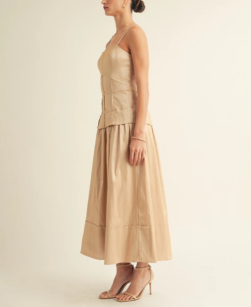 Arose Studio, Inc Women's Corset Chiffon Maxi Dress