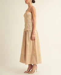 Arose Studio, Inc Women's Corset Chiffon Maxi Dress