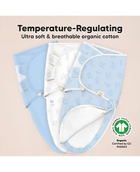 KeaBabies 3pk Soothe Zippy Baby Swaddles 0-6 Months, Newborn Sleep Sacks, Zipper Swaddle, Wearable Swaddle Blanket