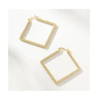 14K Gold-Plated Cubic Zirconia Girl Boss Hoop Earrings 2.0