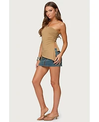 Edikted Womens Malena Asymmetric Halter Top