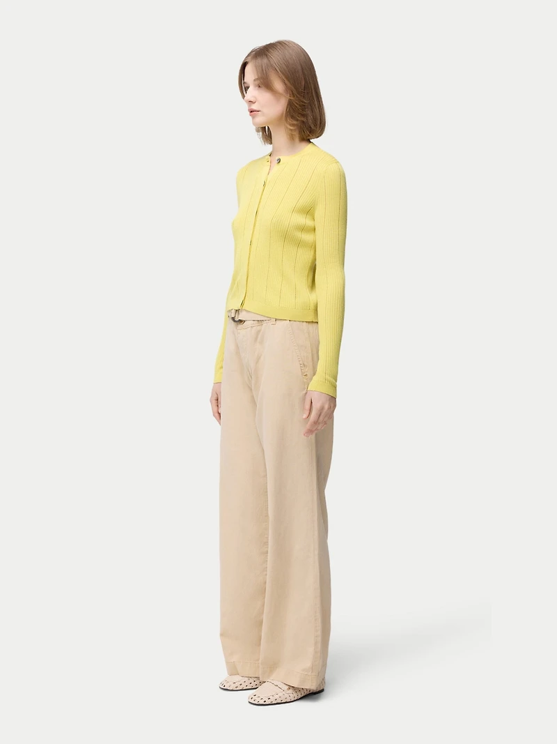 Gobi Cashmere Hidden Button-Front Cashmere Silk Cardigan