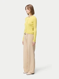 Gobi Cashmere Hidden Button-Front Cashmere Silk Cardigan