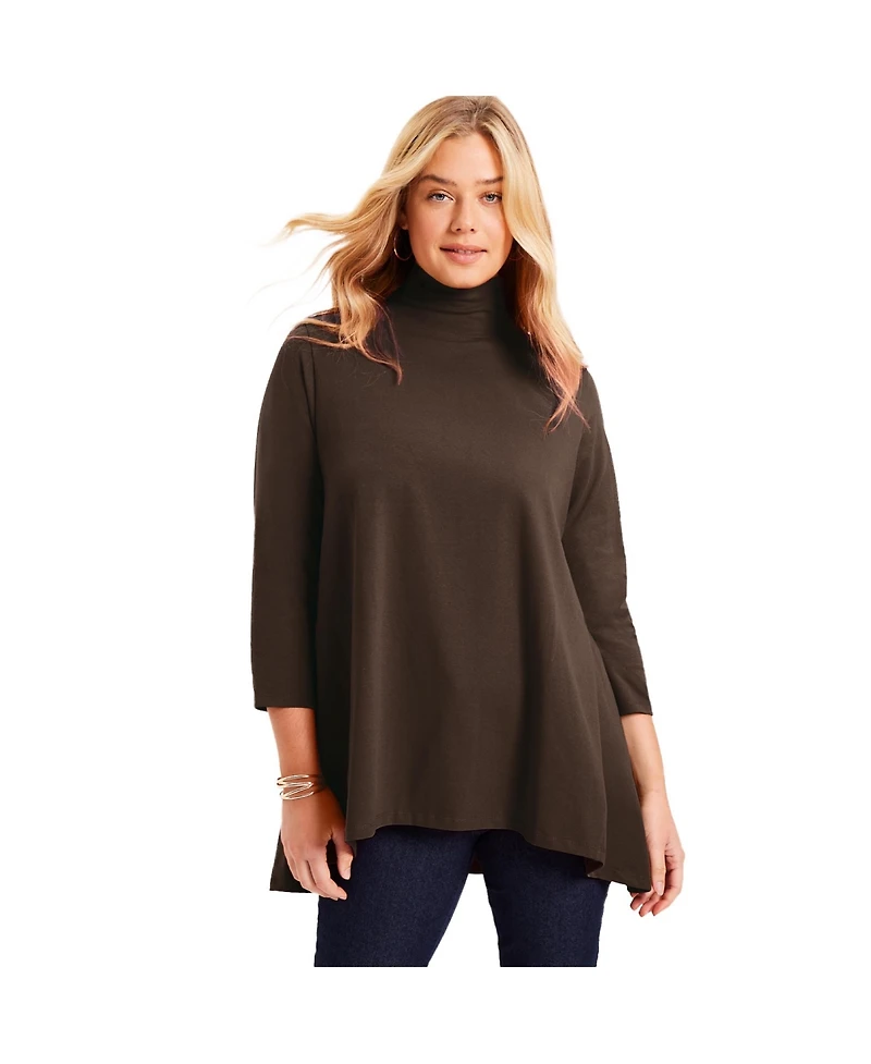 June + Vie Women's One+Only Mock-Neck Tunic
