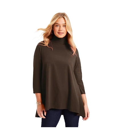 June + Vie Women's One+Only Mock-Neck Tunic