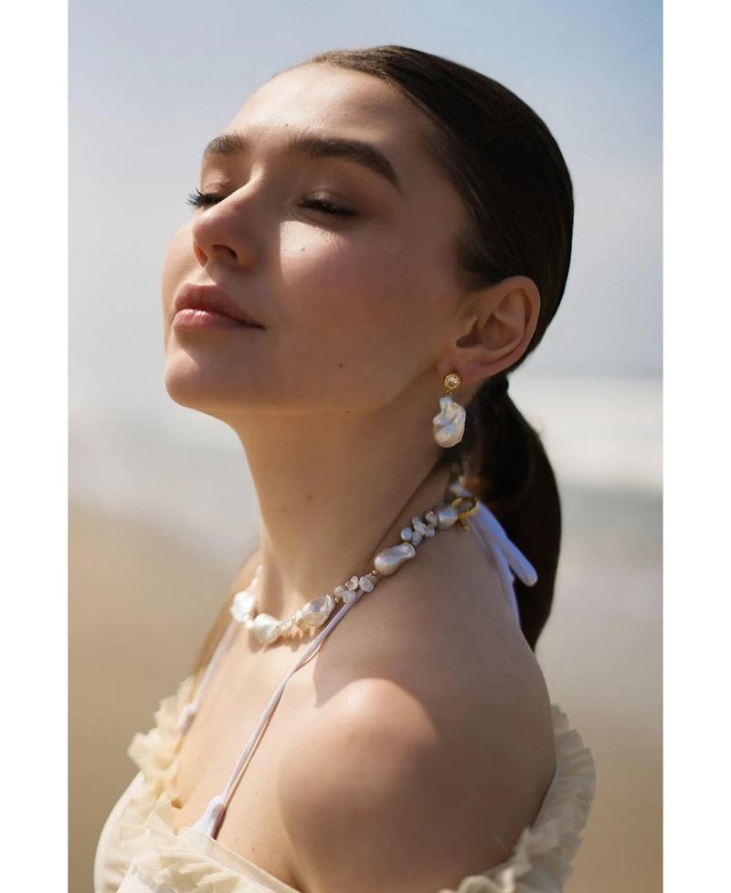 Classicharms Skyler Freshwater Baroque Pearl Drop Earrings