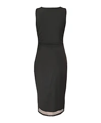 Quiz Women's Mesh Midi Dress with Gold Hardware
