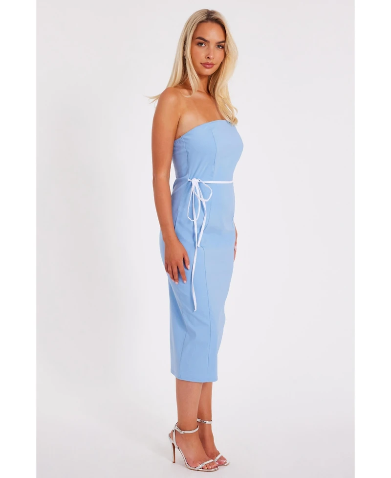 Quiz Women's Bengaline Midi with Tie Detail