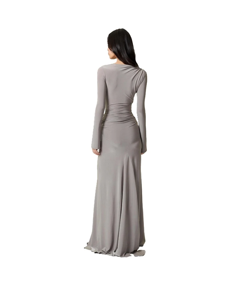 Nocturne Women's Knot Detail Slit Maxi Dress