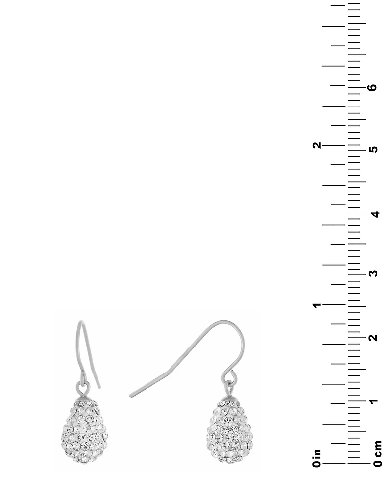Crystal Pave Tear-Shape Drop Earrings in Sterling Silver, Exclusively at Macy's