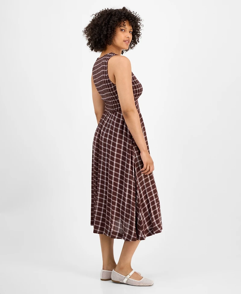 And Now This Women's Printed Smocked Sleeveless Midi Dress, Macy's Exclusive