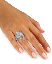 Diamond Halo Cluster Pear Ring (4 ct. t.w.) in 14k White Gold