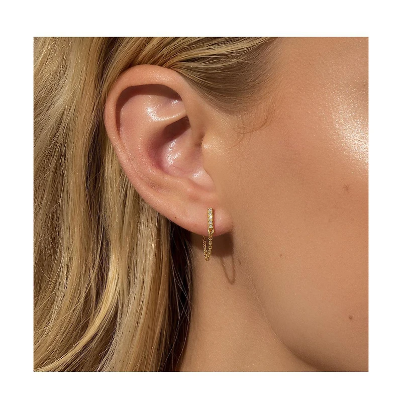 14K Gold-Plated Downtown Chain Earrings
