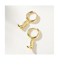Uncommon James 14K Gold-Plated Cowboy Boot Huggies, 0.5"