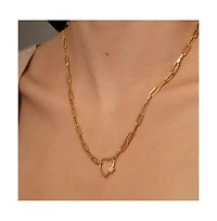 14K Gold-Plated Locked Heart Necklace, 18" + 2" extender