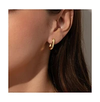 14k Gold-Plated Oval Huggie Earrings