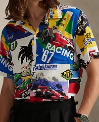 Polo Ralph Lauren Men's Classic-Fit Racing-Print Camp Shirt