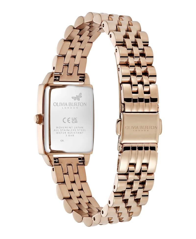 Olivia Burton Women's Quartz Carnation Gold-Tone Stainless Steel Bracelet Watch 25.5mm x 20.5mm