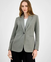 Bar Iii Women's Plaid One-Button Notch-Collar Jacket, Macy's Exclusive