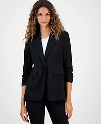 Bar Iii Women's Crepe One-Button Scrunched-Sleeve Jacket, Macy's Exclusive