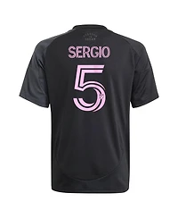 Adidas Big Boys and Girls Sergio Busquets Black Inter Miami Cf 2025 The Fortitude Kit Replica Player Jersey