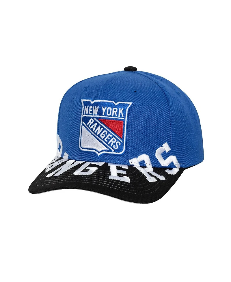 Mitchell & Ness Men's Blue/Black New York Rangers Underarch Two-Tone Pro Crown Snapback Hat