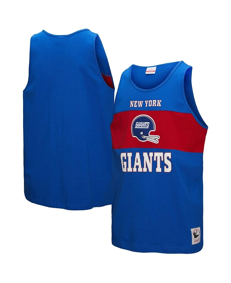 Mitchell & Ness Men's Royal New York Giants Retro Color Block Tank Top