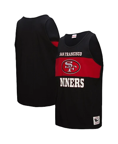 Mitchell & Ness Men's Black San Francisco 49ers Retro Color Block Tank Top