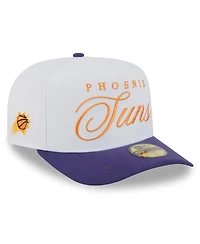 New Era Men's White/Purple Phoenix Suns 2025 Nba Draft A-Frame 59FIFTY Fitted Hat
