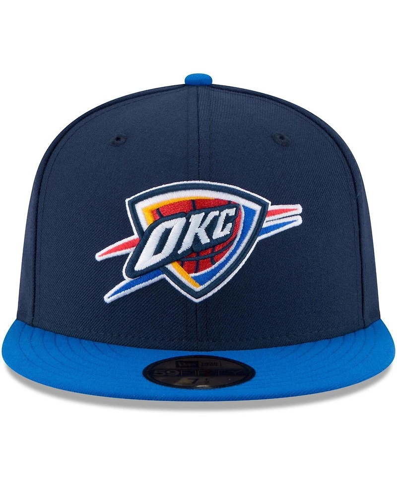 New Era Men's Navy/Blue Oklahoma City Thunder 2025 Nba Finals Champions Side Patch Two-Tone 59FIFTY Fitted Hat