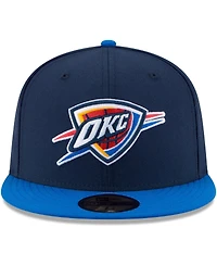 New Era Men's Navy/Blue Oklahoma City Thunder 2025 Nba Finals Champions Side Patch Two-Tone 59FIFTY Fitted Hat