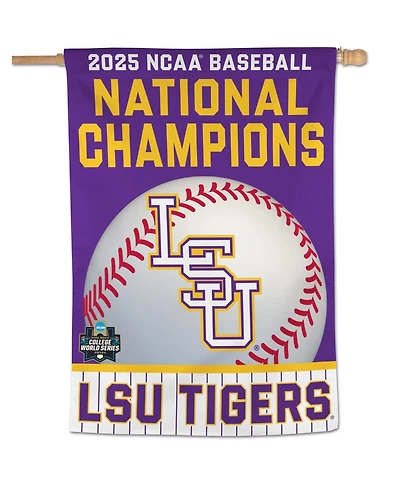 Wincraft Lsu Tigers 2025 Ncaa Baseball Men's College World Series Champions 28" x 40" One-Sided Vertical Banner
