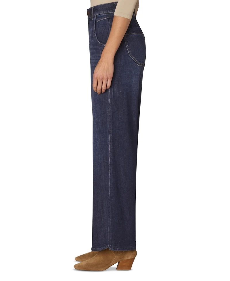 Democracy Petite "Ab"solution Skyrise Tulip-Hem Wide-Leg Jeans