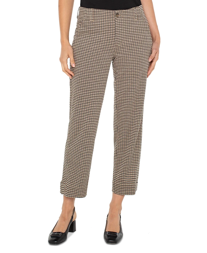 Liverpool Los Angeles Petite Houndstooth Cropped Utility Pants