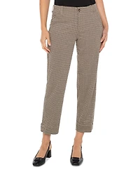 Liverpool Los Angeles Petite Houndstooth Cropped Utility Pants