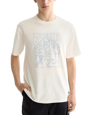 Scotch & Soda Men's Relaxed Fit Short Sleeve Logo Graphic Crewneck T-Shirt