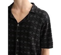 Scotch & Soda Men's Short Sleeve Tone on Button-Front Shirt