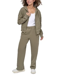 Dkny Women's Silicone Logo Full-Zip Hoodie