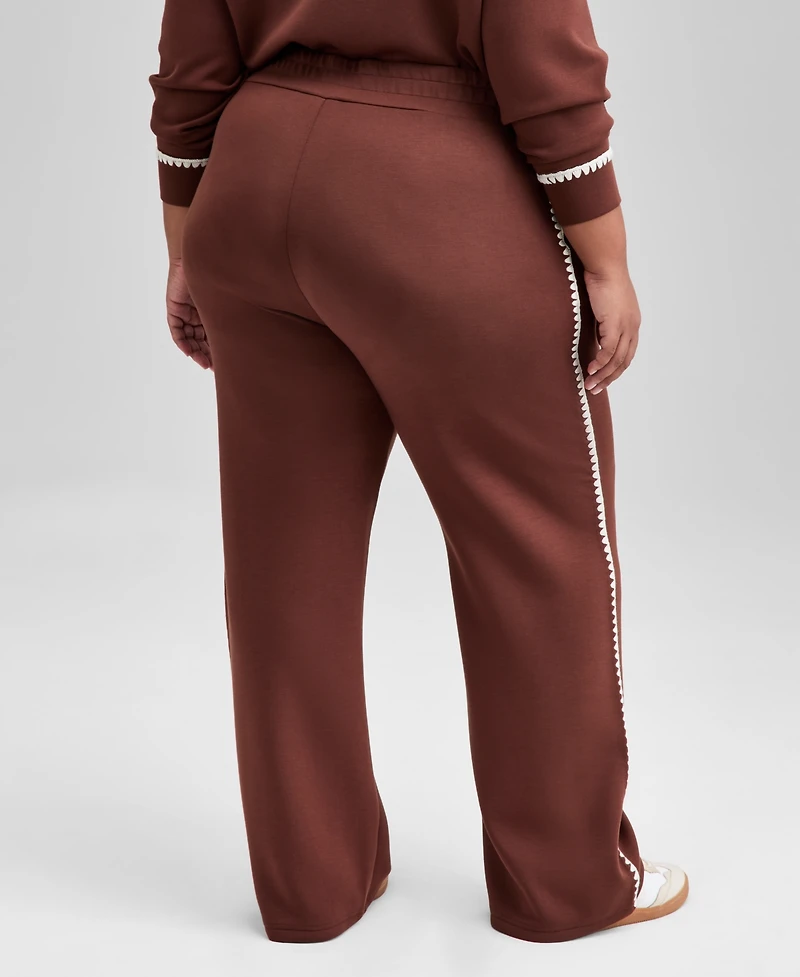 And Now This Trendy Plus High-Rise Whipstitch Scuba Pants, Macy's Exclusive