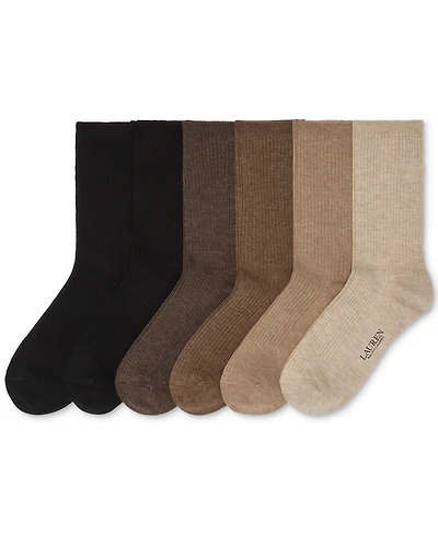 Lauren Ralph Lauren Women's 6-Pk. Rib Trouser Socks L3250PK2