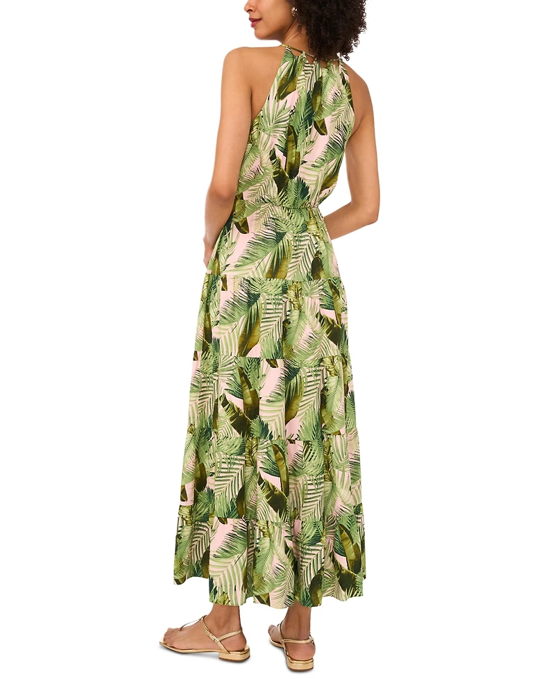 Vince Camuto Women's Printed Halter A-Line Dress
