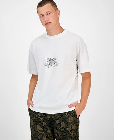 Hugo Boss Men's Duarms Oversized Short Sleeve Crewneck Graphic T-Shirt