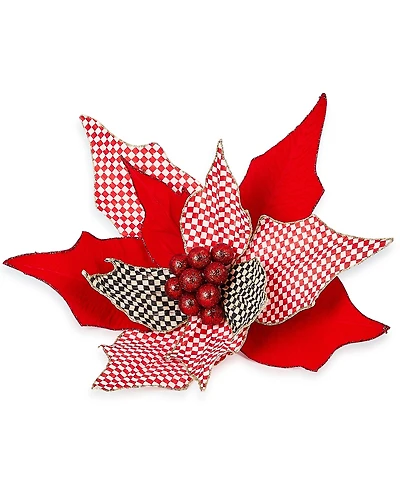 MacKenzie-Childs Courtly Check Jumbo Poinsettia Clip