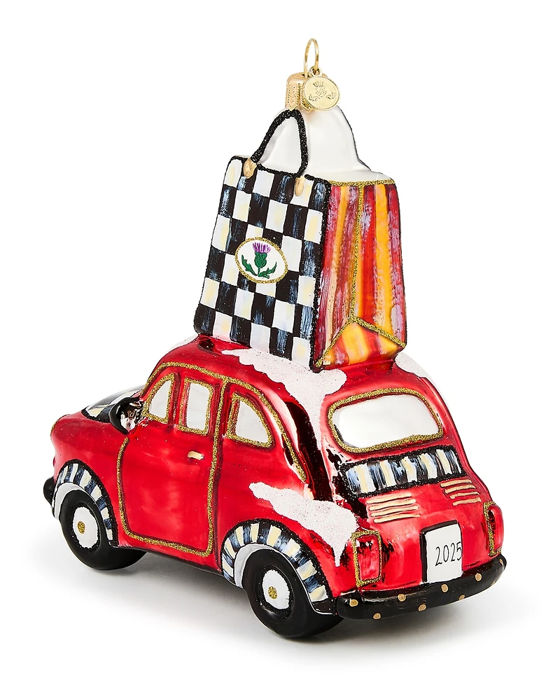 MacKenzie-Childs Christmas Shopping Car Ornament