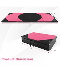 Akiudex 10 Feet x 4 Feet x 2 Inch Folding Exercise Mat with Hook and Loop Fasteners