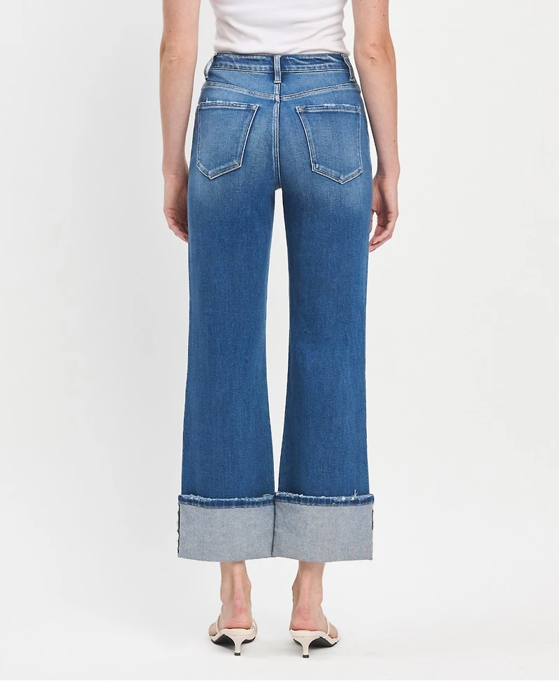 Flying Monkey Women's Super High Rise Vintage-like Flare Jeans