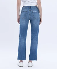 Flying Monkey Women's Mid Rise Crop Straight Jeans