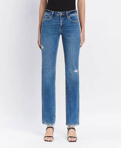 Flying Monkey Women's Mid Rise Straight Jeans