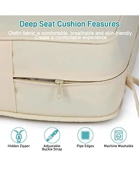 Aoodor 24.4" x 24.4"x5.1" Patio Furniture Outdoor Deep Seat Cushion(2 pieces